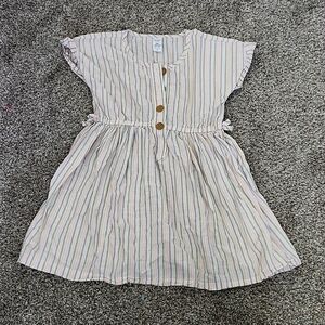 Striped, button dress